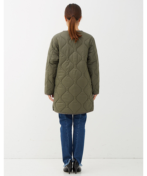 IEDIT（イディット）の「軽やかなのにあったか　サーモライト（Ｒ）中わた使用のこなれインナーコート＜カーキ＞/キルティングジャケット　（その他アウター・レディース・カーキ・LARGE/MEDIUM/SMALL/X-LARGE/XX-LARGE）」の9枚目の写真