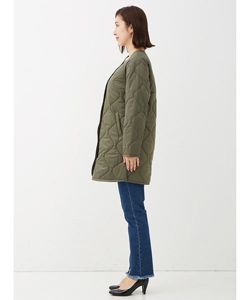 IEDIT（イディット）の「軽やかなのにあったか　サーモライト（Ｒ）中わた使用のこなれインナーコート＜カーキ＞/キルティングジャケット　（その他アウター・レディース・カーキ・LARGE/MEDIUM/SMALL/X-LARGE/XX-LARGE）」の11枚目の写真