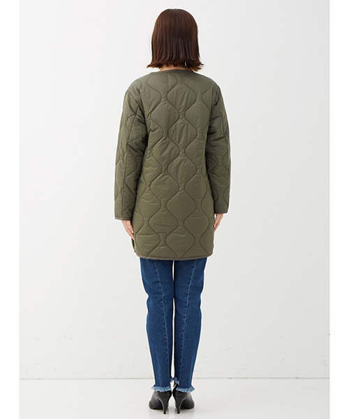 IEDIT（イディット）の「軽やかなのにあったか　サーモライト（Ｒ）中わた使用のこなれインナーコート＜カーキ＞/キルティングジャケット　（その他アウター・レディース・カーキ・LARGE/MEDIUM/SMALL/X-LARGE/XX-LARGE）」の12枚目の写真