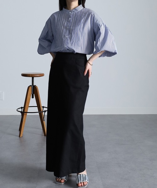 RANAN(ラナン)の「チノライクフロントスリットタイトスカート(スカート・レディース・カーキ/ベージュ/ネイビー/ブラック/グリーン/ベージュ系その他/オレンジ・L/M/S/LL)」の12枚目の写真