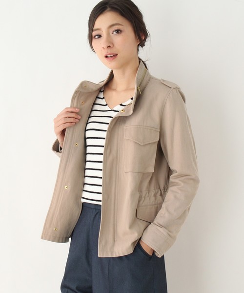 Opaque Clip オペークドットクリップ の 洗える ミリタリーブルゾン ミリタリージャケット Wear