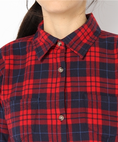 CIAOPANIC TYPY（チャオパニックティピー）の「コットンチェックカシュクールシャツ（シャツ/ブラウス・レディース・レッド/ブルー・FREE）」の5枚目の写真
