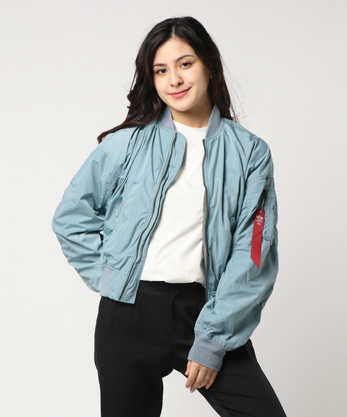 Alpha Industries(アルファインダストリーズ)の「【ALPHA】DROP L-2B(MA-1・レディース・ブラック/ピンク/アーミー/ネイビー・LARGE/MEDIUM)」の4枚目の写真