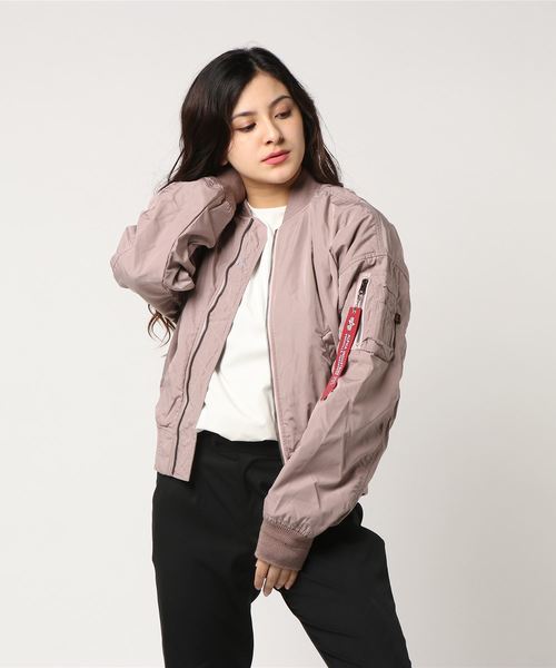 Alpha Industries(アルファインダストリーズ)の「【ALPHA】DROP L-2B(MA-1・レディース・ブラック/ピンク/アーミー/ネイビー・LARGE/MEDIUM)」の1枚目の写真