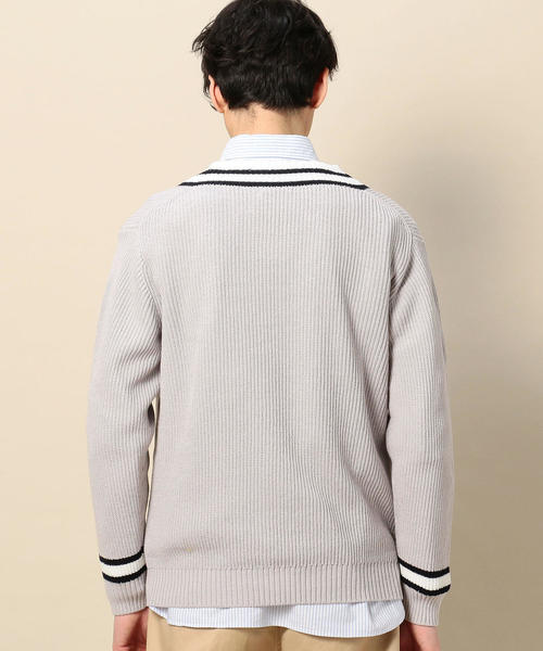 BEAUTY&YOUTH UNITED ARROWS(ビューティーアンドユースユナイテッドアローズ)の「BY コットン Vネック クリケットニット(ニット/セーター・メンズ・ライトグレー/ネイビー・MEDIUM/LARGE/SMALL/X-LARGE)」の8枚目の写真