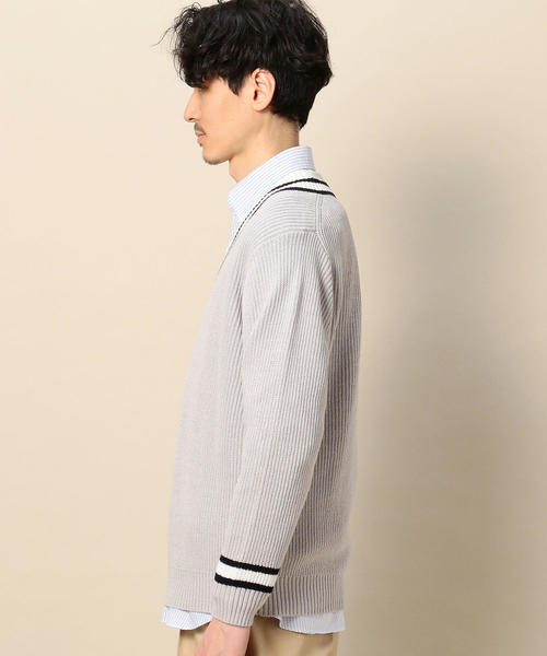 BEAUTY&YOUTH UNITED ARROWS(ビューティーアンドユースユナイテッドアローズ)の「BY コットン Vネック クリケットニット(ニット/セーター・メンズ・ライトグレー/ネイビー・MEDIUM/LARGE/SMALL/X-LARGE)」の10枚目の写真