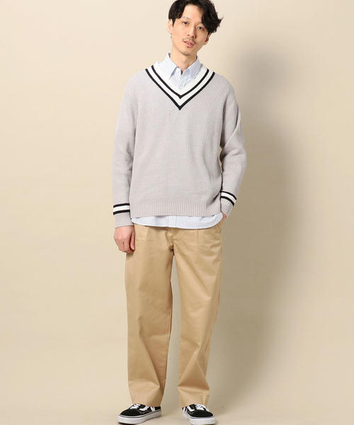 BEAUTY&YOUTH UNITED ARROWS(ビューティーアンドユースユナイテッドアローズ)の「BY コットン Vネック クリケットニット(ニット/セーター・メンズ・ライトグレー/ネイビー・MEDIUM/LARGE/SMALL/X-LARGE)」の11枚目の写真