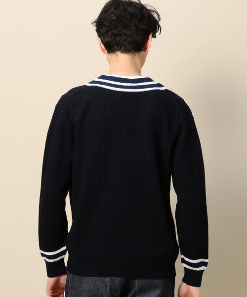 BEAUTY&YOUTH UNITED ARROWS(ビューティーアンドユースユナイテッドアローズ)の「BY コットン Vネック クリケットニット(ニット/セーター・メンズ・ライトグレー/ネイビー・MEDIUM/LARGE/SMALL/X-LARGE)」の6枚目の写真