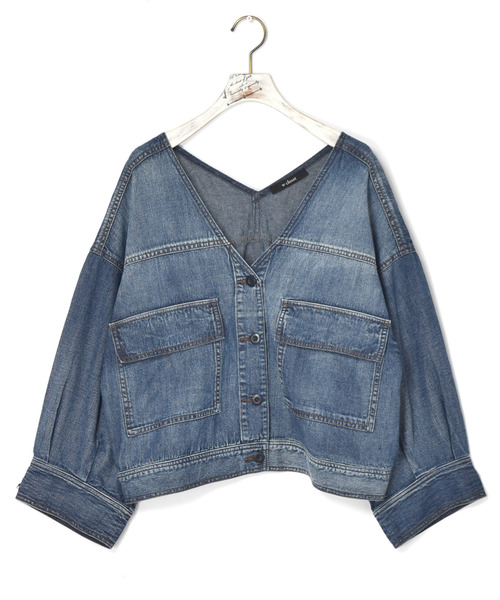 w closet（ダブルクローゼット）の「VネックデニムGジャン（デニム