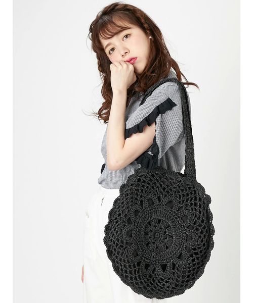 merry jenny（メリージェニー）の「クロシェトートbag（トートバッグ・レディース・オフホワイト/ブラック・FREE）」の9枚目の写真