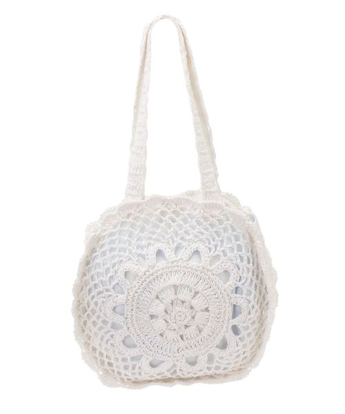 merry jenny（メリージェニー）の「クロシェトートbag（トートバッグ・レディース・オフホワイト/ブラック・FREE）」の3枚目の写真