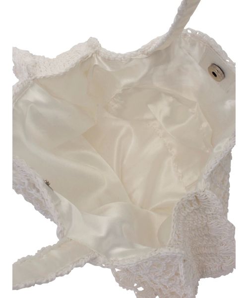 merry jenny（メリージェニー）の「クロシェトートbag（トートバッグ・レディース・オフホワイト/ブラック・FREE）」の5枚目の写真