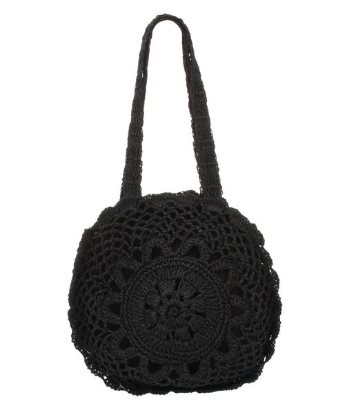 merry jenny（メリージェニー）の「クロシェトートbag（トートバッグ・レディース・オフホワイト/ブラック・FREE）」の4枚目の写真