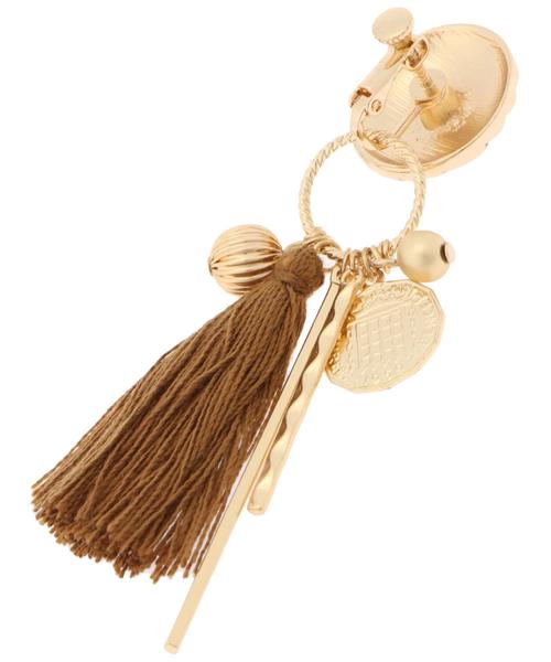 YECCA VECCA（イェッカヴェッカ）の「2wayタッセルイヤリング（イヤリング・レディース・ブラック/キャメル/グリーン・FREE）」の8枚目の写真