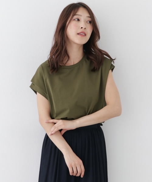 ITEMS URBANRESEARCH(アイテムズ アーバンリサーチ)の「ドルマンプルオーバー(Tシャツ/カットソー・レディース・カーキ/イエロー/オフホワイト/ネイビー・FREE)」の3枚目の写真