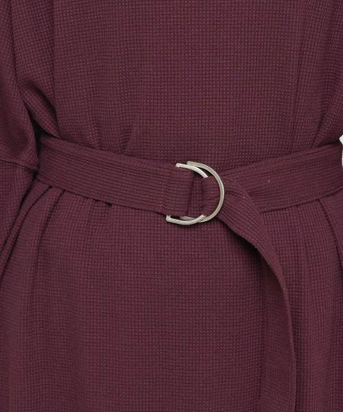natural couture（ナチュラルクチュール）の「ボリューム袖ベルト付ワッフルワンピ（ワンピース・レディース・ベージュ/ボルドー/ブラック/ピンク/キャメル・FREE）」の22枚目の写真