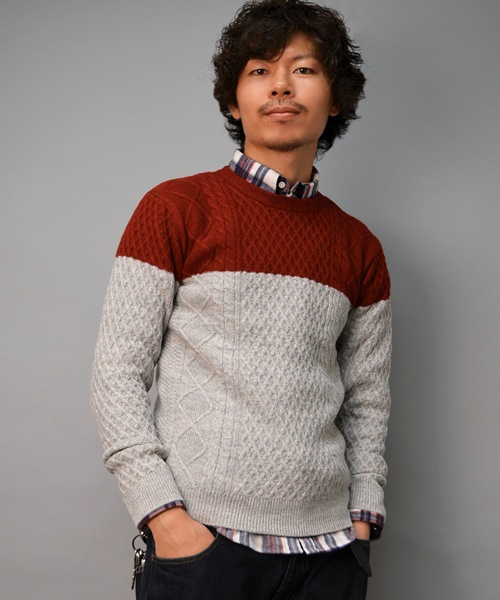 SHIPS（シップス）の「SC: クルーネック ランダム/アランニット■（ニット/セーター・メンズ・ホワイト/ネイビー/その他/ダークブルー/レッド/ブルー・SMALL/MEDIUM/LARGE/X-LARGE）」の5枚目の写真