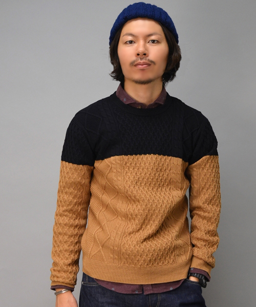 SHIPS（シップス）の「SC: クルーネック ランダム/アランニット■（ニット/セーター・メンズ・ホワイト/ネイビー/その他/ダークブルー/レッド/ブルー・SMALL/MEDIUM/LARGE/X-LARGE）」の6枚目の写真