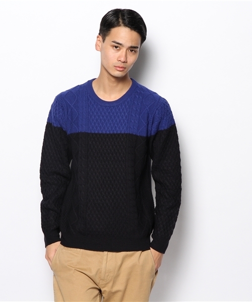 SHIPS（シップス）の「SC: クルーネック ランダム/アランニット■（ニット/セーター・メンズ・ホワイト/ネイビー/その他/ダークブルー/レッド/ブルー・SMALL/MEDIUM/LARGE/X-LARGE）」の7枚目の写真