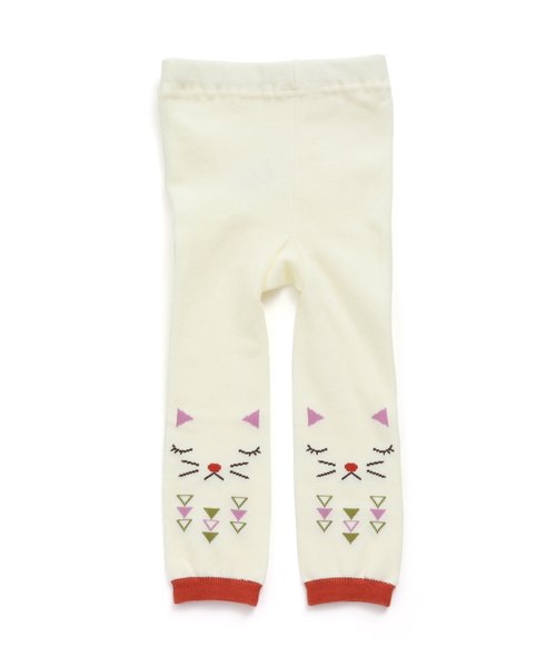 Ampersand(アンパサンド)の「ネコちゃんモチーフスパッツ 10分丈(レギンス/スパッツ・キッズ・マスタード/アイボリー/ネイビー・80/90/110/100/120/140)」の8枚目の写真