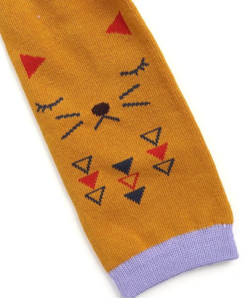 Ampersand(アンパサンド)の「ネコちゃんモチーフスパッツ 10分丈(レギンス/スパッツ・キッズ・マスタード/アイボリー/ネイビー・80/90/110/100/120/140)」の6枚目の写真