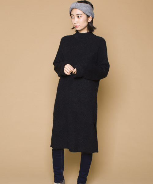 LUGG NAGG(ラグナグ)の「【Jewelobe/ ジュエローブ】シンプル ハイネック ニットワンピース(ワンピース・レディース・ホワイト/ブラック/ベージュ/グレー/ピンク・FREE)」の14枚目の写真