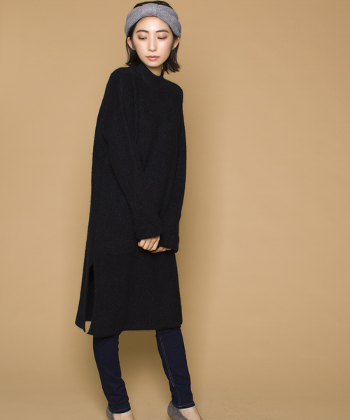 LUGG NAGG(ラグナグ)の「【Jewelobe/ ジュエローブ】シンプル ハイネック ニットワンピース(ワンピース・レディース・ホワイト/ブラック/ベージュ/グレー/ピンク・FREE)」の6枚目の写真