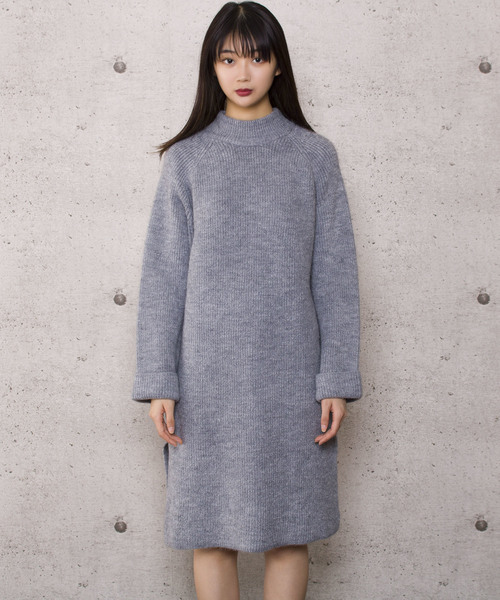 LUGG NAGG(ラグナグ)の「【Jewelobe/ ジュエローブ】シンプル ハイネック ニットワンピース(ワンピース・レディース・ホワイト/ブラック/ベージュ/グレー/ピンク・FREE)」の9枚目の写真