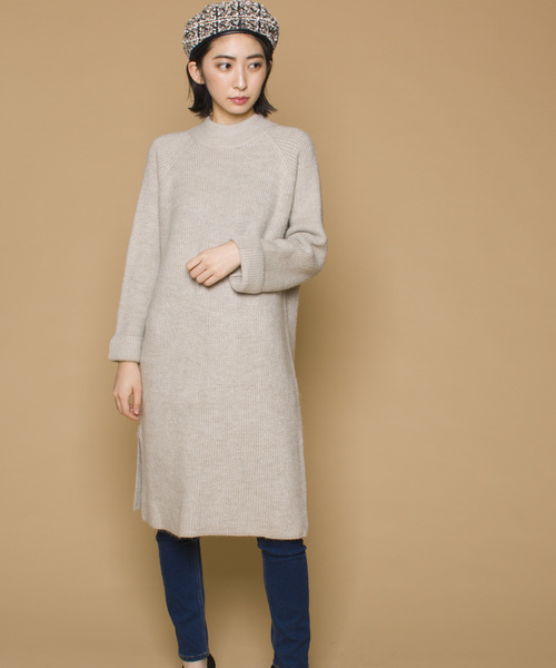 LUGG NAGG(ラグナグ)の「【Jewelobe/ ジュエローブ】シンプル ハイネック ニットワンピース(ワンピース・レディース・ホワイト/ブラック/ベージュ/グレー/ピンク・FREE)」の13枚目の写真