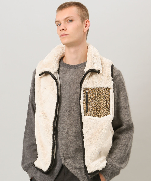 BEDWIN & THE HEARTBREAKERS(ベドウィン アンド ザ ハートブレイカーズ)の「【BEDWIN & THE HEARTBREAKERS】別注クリーミーファーベスト(ベスト・メンズ・チャコールグレー/ベージュ/グレー・1/2/3)」の1枚目の写真