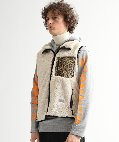 BEDWIN & THE HEARTBREAKERS(ベドウィン アンド ザ ハートブレイカーズ)の「【BEDWIN & THE HEARTBREAKERS】別注クリーミーファーベスト(ベスト・メンズ・チャコールグレー/ベージュ/グレー・1/2/3)」の5枚目の写真