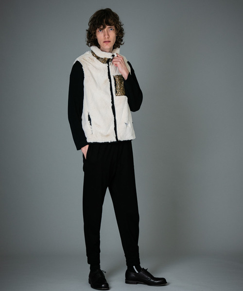 BEDWIN & THE HEARTBREAKERS(ベドウィン アンド ザ ハートブレイカーズ)の「【BEDWIN & THE HEARTBREAKERS】別注クリーミーファーベスト(ベスト・メンズ・チャコールグレー/ベージュ/グレー・1/2/3)」の12枚目の写真