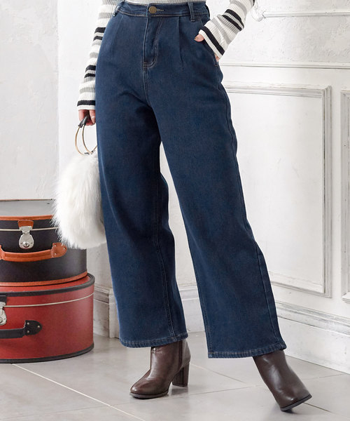 KOBE LETTUCE（コウベレタス）の「フリースボンディング裏起毛ワイドデニムパンツ＊レディース/ボトムス/ジーパン/ジーンズ[M2307]神戸レタス（デニムパンツ・レディース・ブラック/インディゴブルー/ブルー・FREE）」の18枚目の写真