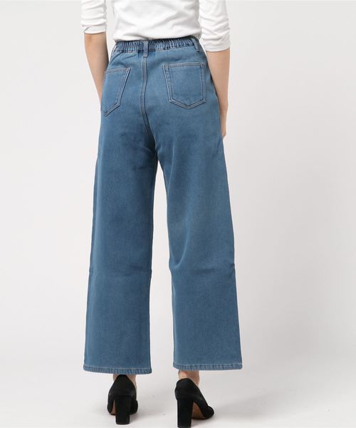 KOBE LETTUCE（コウベレタス）の「フリースボンディング裏起毛ワイドデニムパンツ＊レディース/ボトムス/ジーパン/ジーンズ[M2307]神戸レタス（デニムパンツ・レディース・ブラック/インディゴブルー/ブルー・FREE）」の4枚目の写真