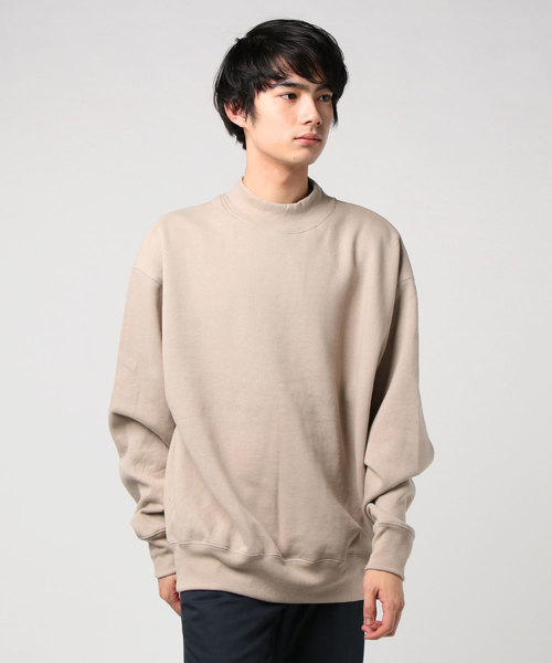 WEGO（ウィゴー）の「WEGO VINTAGE/ヘビーウェイトモックネックプルオーバー（スウェット・メンズ・ブラック/杢グレー/グリーン系その他/ライトベージュ・MEDIUM/LARGE/X-LARGE）」の3枚目の写真