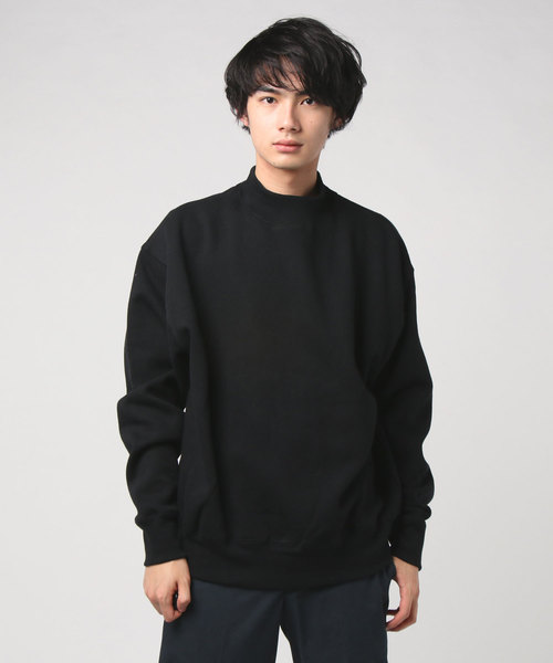 WEGO（ウィゴー）の「WEGO VINTAGE/ヘビーウェイトモックネックプルオーバー（スウェット・メンズ・ブラック/杢グレー/グリーン系その他/ライトベージュ・MEDIUM/LARGE/X-LARGE）」の2枚目の写真