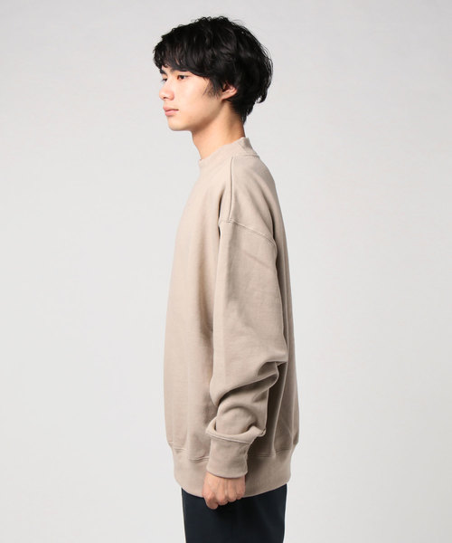 WEGO（ウィゴー）の「WEGO VINTAGE/ヘビーウェイトモックネックプルオーバー（スウェット・メンズ・ブラック/杢グレー/グリーン系その他/ライトベージュ・MEDIUM/LARGE/X-LARGE）」の6枚目の写真