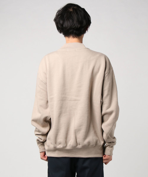 WEGO（ウィゴー）の「WEGO VINTAGE/ヘビーウェイトモックネックプルオーバー（スウェット・メンズ・ブラック/杢グレー/グリーン系その他/ライトベージュ・MEDIUM/LARGE/X-LARGE）」の5枚目の写真