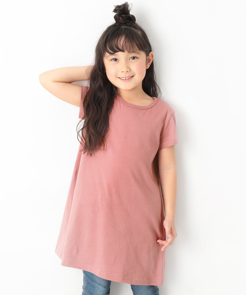 devirock（デビロック）の「半袖Aラインワンピース（ワンピース・キッズ・ホワイト/ブラック/ネイビー/カーキ/イエロー/ラベンダー/杢グレー/グリーン系その他/イエロー系その他/ピンク系その他/レッド系その他/ヘザーチャコール/スモークピンク/グリーン系その他2・80ｃｍ/90cm/100cm/120cm/130cm/140cm/150cm/160cm/110cm）」の13枚目の写真