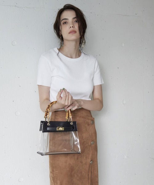 LE VERNIS（ル・ベルニ）の「クリアアーバンバッグS（ハンドバッグ・レディース・ブラック/ミント/キャメル/クリア・FREE）」の6枚目の写真