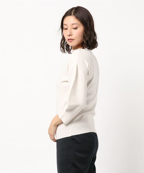 KOBE LETTUCE（コウベレタス）の「ボートネックバルーンスリーブハイゲージニットトップス（ニット/セーター・レディース・ブラック/オレンジ/アイボリー/ミント/レモンイエロー/グレイッシュベージュ・FREE）」の18枚目の写真