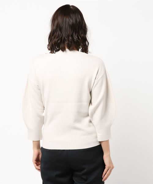 KOBE LETTUCE（コウベレタス）の「ボートネックバルーンスリーブハイゲージニットトップス（ニット/セーター・レディース・ブラック/オレンジ/アイボリー/ミント/レモンイエロー/グレイッシュベージュ・FREE）」の19枚目の写真