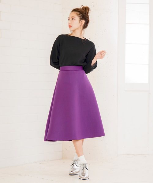 KOBE LETTUCE（コウベレタス）の「ボートネックバルーンスリーブハイゲージニットトップス（ニット/セーター・レディース・ブラック/オレンジ/アイボリー/ミント/レモンイエロー/グレイッシュベージュ・FREE）」の11枚目の写真