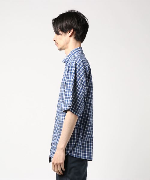 Name.(ネーム)の「【Name.】ギンガムチェックハーフスリーブシャツ / NMSH-19SS-007(シャツ/ブラウス・メンズ・オレンジ/ブルー・0/1)」の4枚目の写真