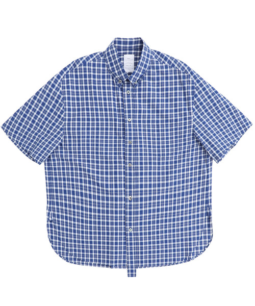 Name.(ネーム)の「【Name.】ギンガムチェックハーフスリーブシャツ / NMSH-19SS-007(シャツ/ブラウス・メンズ・オレンジ/ブルー・0/1)」の2枚目の写真