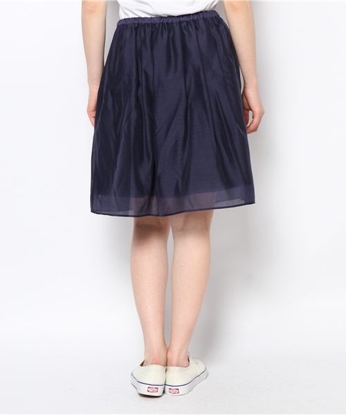 alcali（アルカリ）の「オーガンジー＋タイプライター　リバーシブルスカート（スカート・レディース・ベージュ/ネイビー/イエロー・FREE）」の5枚目の写真