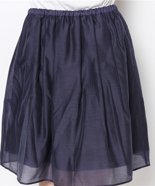 alcali（アルカリ）の「オーガンジー＋タイプライター　リバーシブルスカート（スカート・レディース・ベージュ/ネイビー/イエロー・FREE）」の9枚目の写真