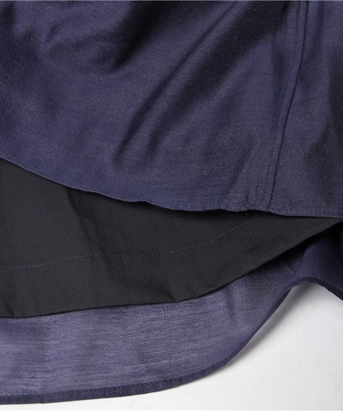 alcali（アルカリ）の「オーガンジー＋タイプライター　リバーシブルスカート（スカート・レディース・ベージュ/ネイビー/イエロー・FREE）」の11枚目の写真