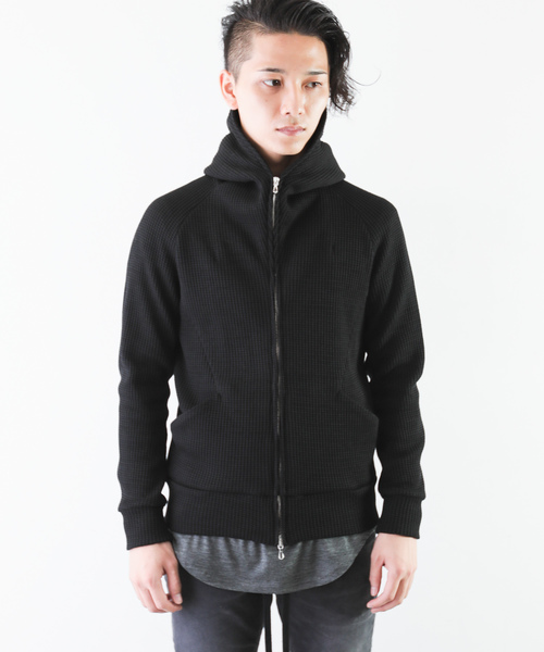 ATTACHMENT(アタッチメント)の「20/1 Co/Peワッフル ZIP UP パーカー(パーカー・メンズ・ブラック系その他/ホワイト系その他・2/1/3)」の2枚目の写真