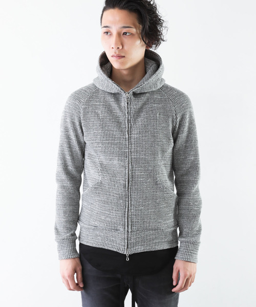 ATTACHMENT(アタッチメント)の「20/1 Co/Peワッフル ZIP UP パーカー(パーカー・メンズ・ブラック系その他/ホワイト系その他・2/1/3)」の12枚目の写真